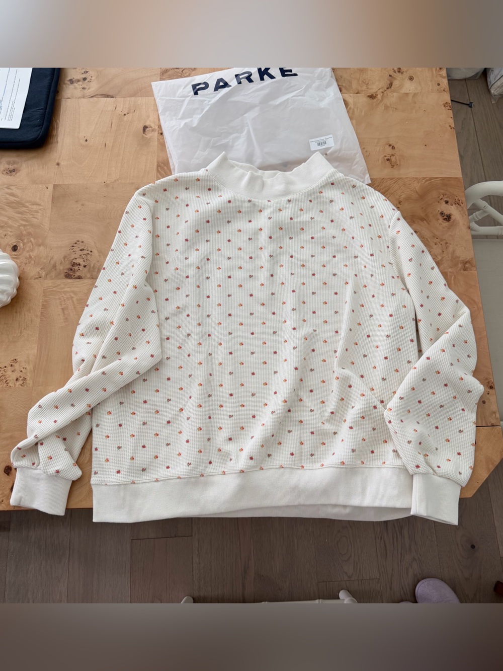 PARKE Waffle Mockneck Pullover - Sunset Floral - L/XL